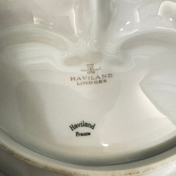 Haviland Limoges France 3 Section Divided Serving Plate Dish Gold Gilt Vintage - Picture 3 of 9